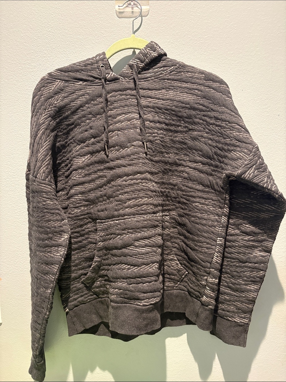 Prana Quilted Textured Hoodie - Charcoal Gray